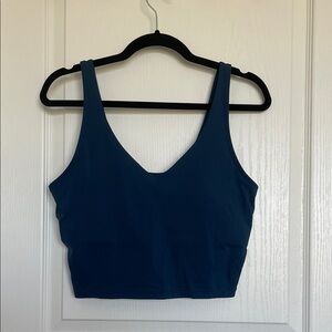 Amazon Deep Blue Sleeveless Crop Top